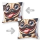 thumbnail image 2 of Pug Fundas de almohada de terciopelo con tema, regalos de funda de almohada, decoración para el hogar, cojín de lanzar, regalo de cumpleaños para fans y parejas.56*56cm., 2 of 6