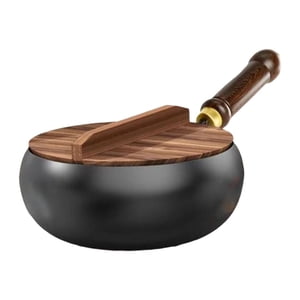 Magideal - Sartén Antiadherente Para Wok, Sartén Para Saltear, Utensilios De Cocina De Gas Hirviendo Sin Revestimiento, Cocina De Inducción, Wok De Cocina Chino 30 Centímetros