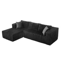 M&Ms - 105"" L-Shaped Modular Compression Sofa, Plush Upholstery, All-Foam Structure (No Springs), Vacuum-Packed, Space-Saving For Living Room, Bedroom, Apartment (Right Chaise)