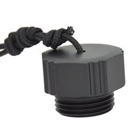 Magideal - Tapa Protectora Contra El Polvo Para Equipo De Buceo, Tapa De Válvula De Tanque Din Con Cuerda, Tapa Protectora Portátil Estable Para Válvula De Tanqu Hilo Externo Negro