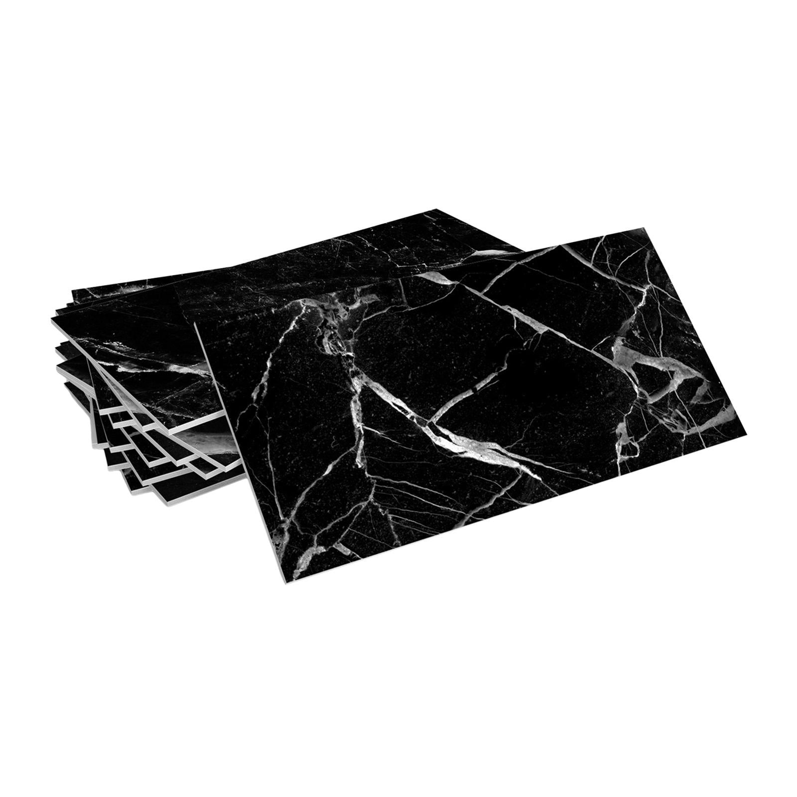 Magideal - 16x Papel Tapiz De Espuma, Paneles De Pared, Pegatina De Papel Tapiz, Pegatina De Pared De Mármol Para Baño, Decoración Del Hogar, Decoración De Pared Negro