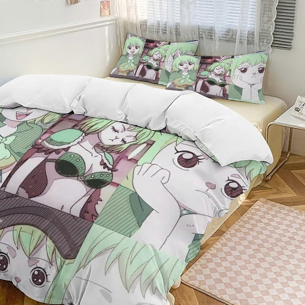Funda Nórdica De Zanahoria Divertida Ropa De Cama De Dibujos Animados De Anime Ligera De 3 Piezas Edredón Fundas