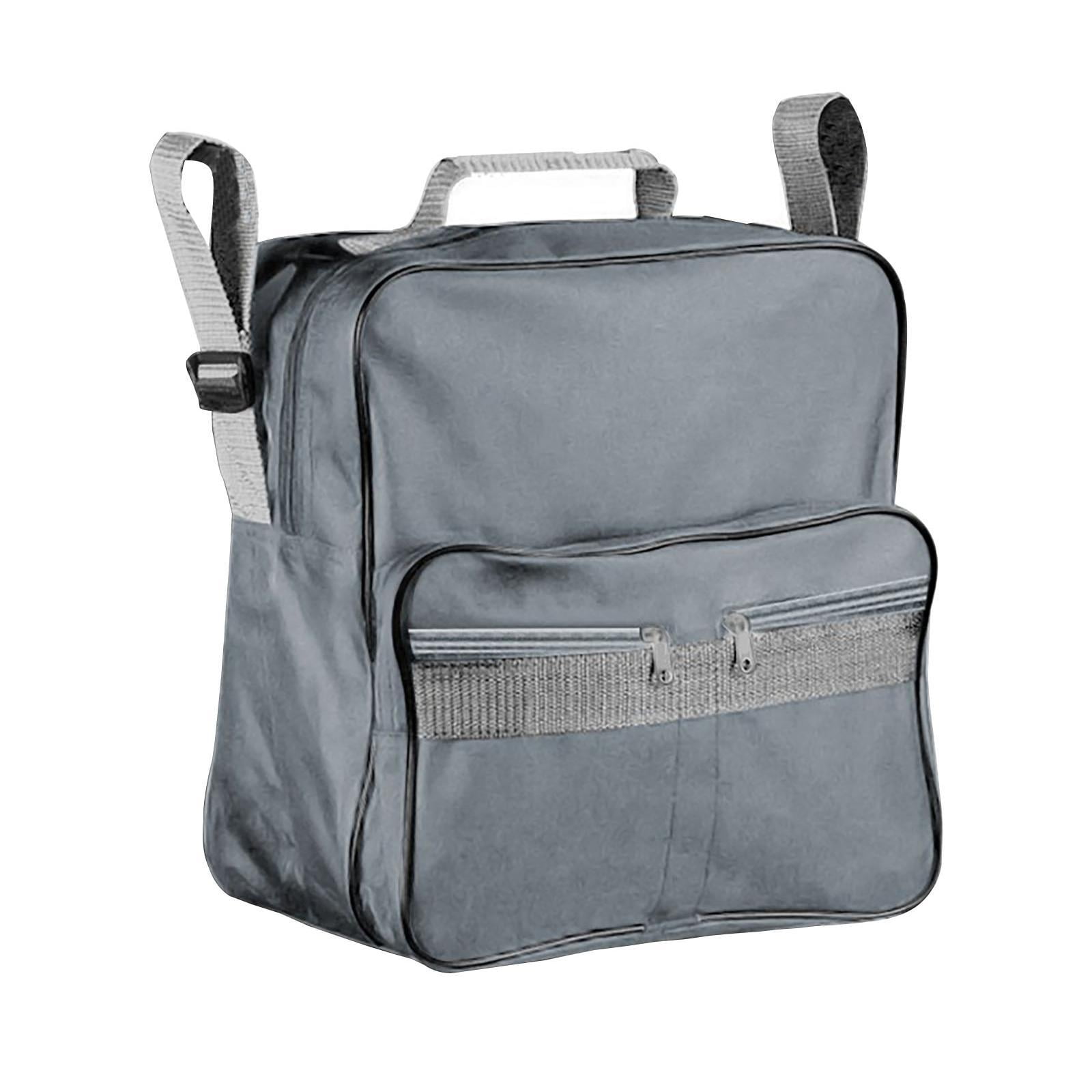 Magideal - Bolsa De Almacenamiento Para Silla De Ruedas Con Correas Flexibles, Estuche Para Dispositivos Electrónicos Y Compartimento Para Medicamentos, Negro Gris