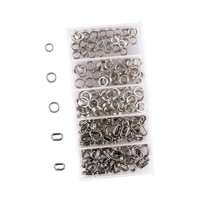 Ioensy - 200 Uds. Anillos Partidos De Pesca Resistentes Para Equipo De Pesca Agua Dulce Agua Salada Círculo Ovalado