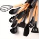 thumbnail image 5 of 12pcs, Silicone Utensil Set, Khaki Kitchen Utensil Set With Wooden Handle, Safety Cooking Utensils Set, Non-Stick Kitchen Tools Set, Washable Modern Cookware, Kitchen Stuff, Kitchen Gadgets, 5 of 5
