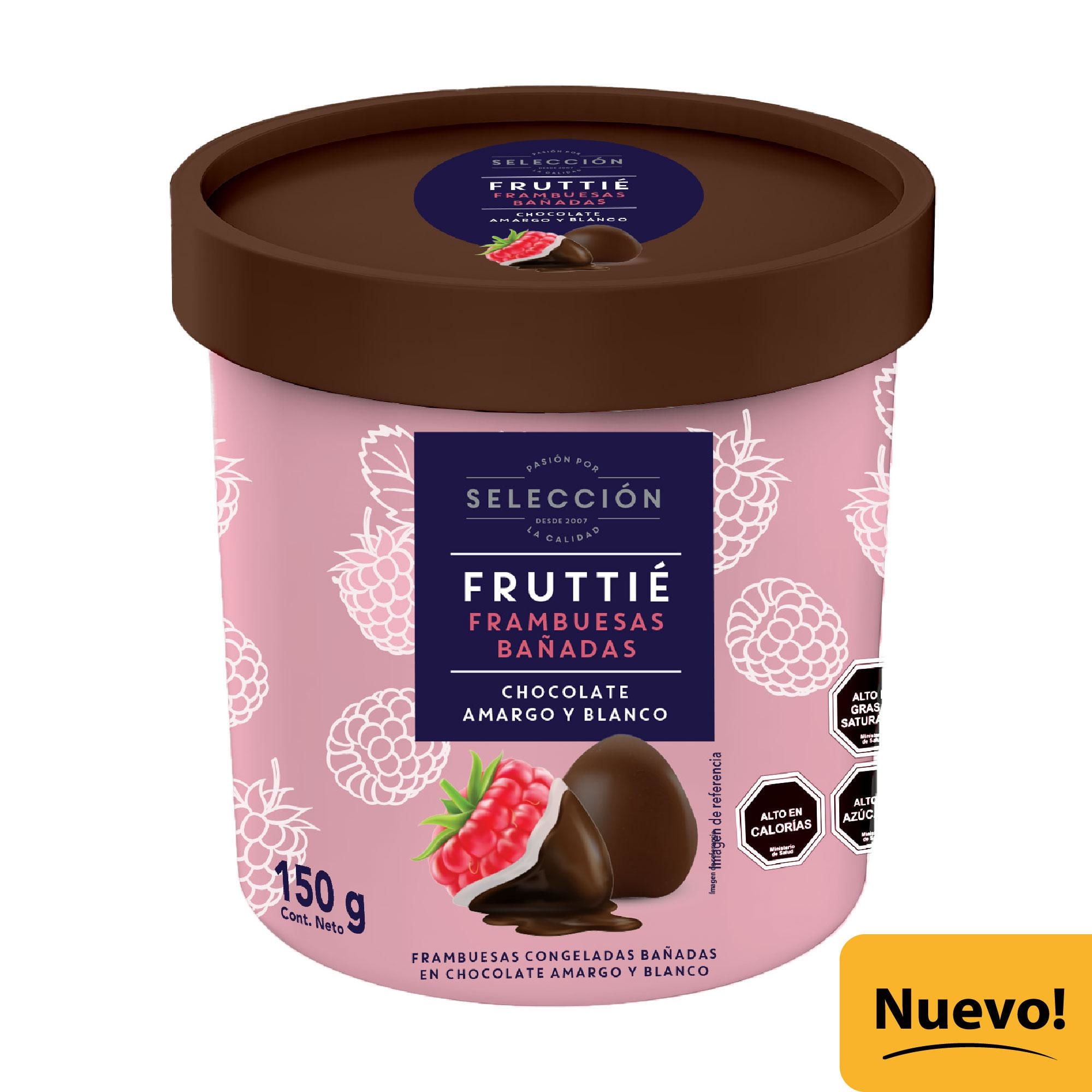 Fruttié Frambuesas Bañadas En Chocolate Amargo Y Blanco 150 g Selección