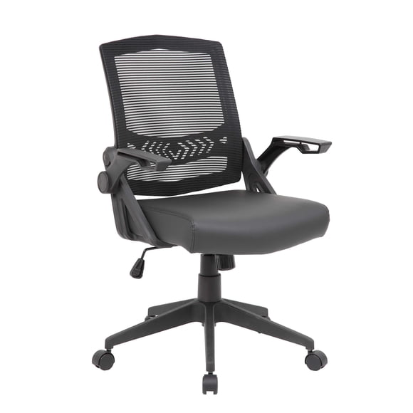 Silla de trabajo Boss Office Products de malla con brazos abatibles B6223-BK