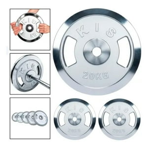 Boomfit - Pack 2 Disco Preolímpico 20Kg C/U Cromado Profesional Agarre