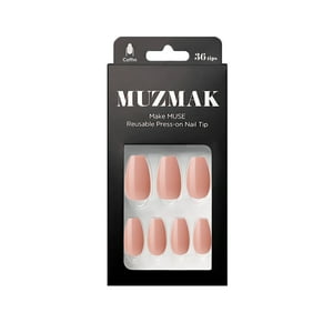 Muzmak - - Uñas Press On Faded Brown Coffin 36 U.