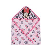 Toalla Capucha Bambino Minnie Animal Print Fucsia