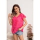 thumbnail image 3 of Blusa Polera Mujer Manga Corta Tipo Broderi Tendencia cuello V 0047, 3 of 3