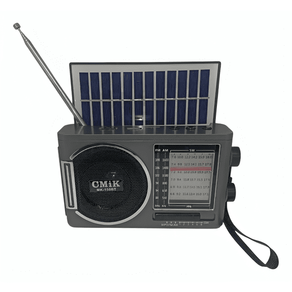 Radio AM/FM Bluetooth con Linterna y Carga Solar CMIK MK-150BT