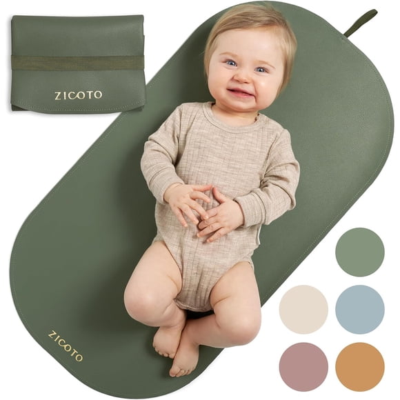 Cambiador Portátil ZICOTO Cuero Vegano 76x41 cm Verde
