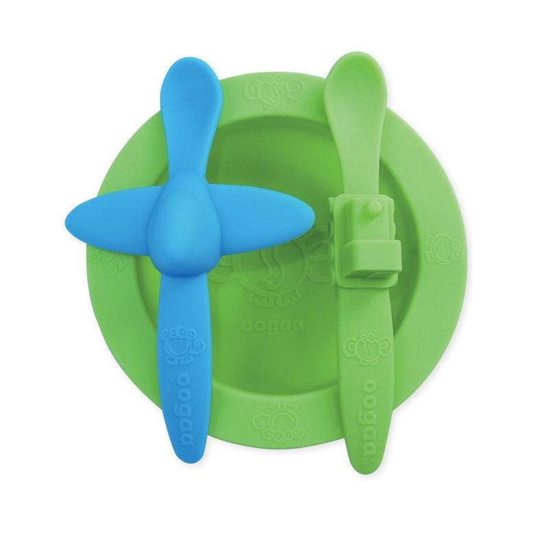 Oogaa - Utensilio Para Alimentación Set Bowl Verde Y Azul