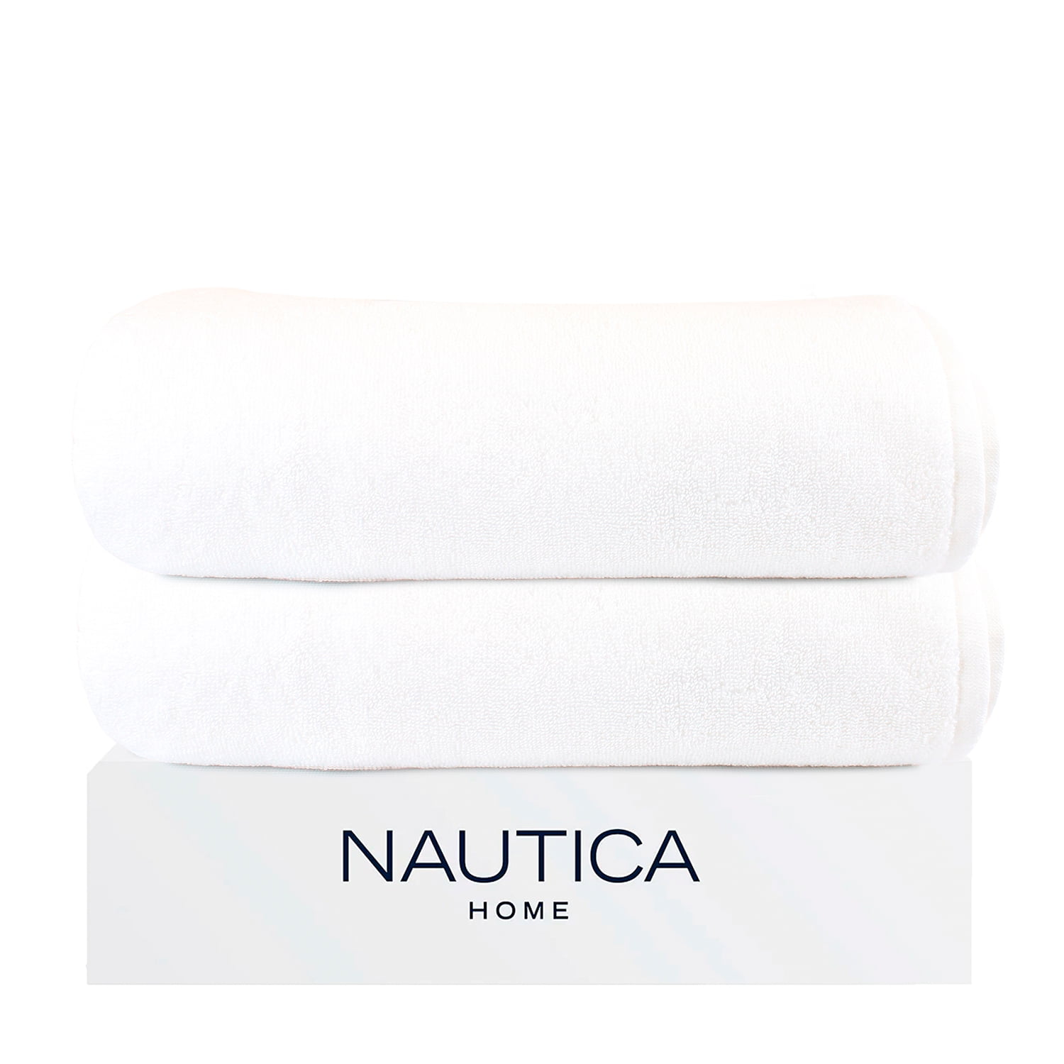 Pack 2 Toallas De Baño Nautica Home 100% Algodón Alta Calidad 76x152cm Blanca
