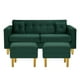 thumbnail image 1 of Sofa New Retro 3c + 2 Pouf Felpa 01 Verde Botella, 1 of 6