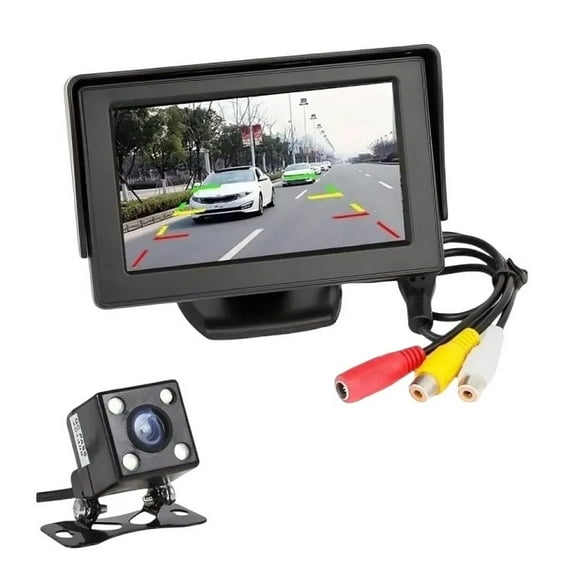 KIT Camara De Auto Retroceso 4 Led Ip68 + Pantalla 4.3