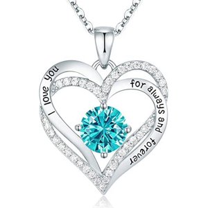 Collar Heshpaws Love Pendant Birthstone Zirconia