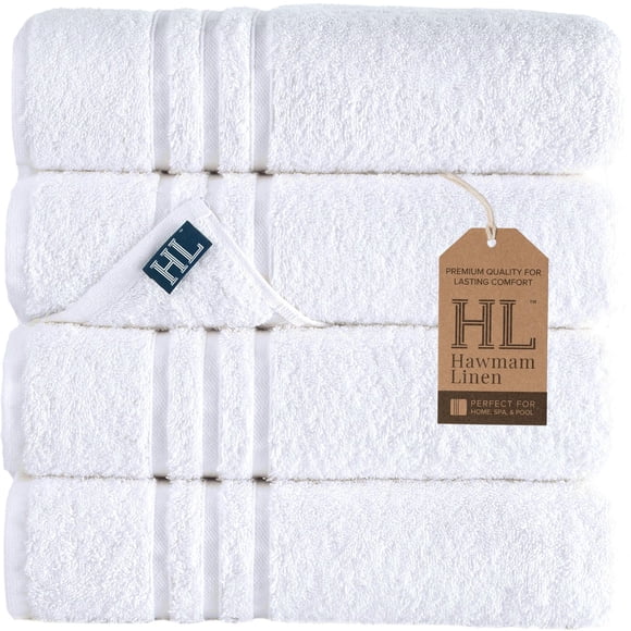 Toallas de baño Hawmam, lino blanco, paquete de 4 unidades, 70 x 140 cm, 100% algodón
