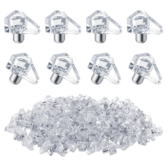 Pines de soporte para estantes Apipi 100 piezas 5 mm PVC transparente y acero