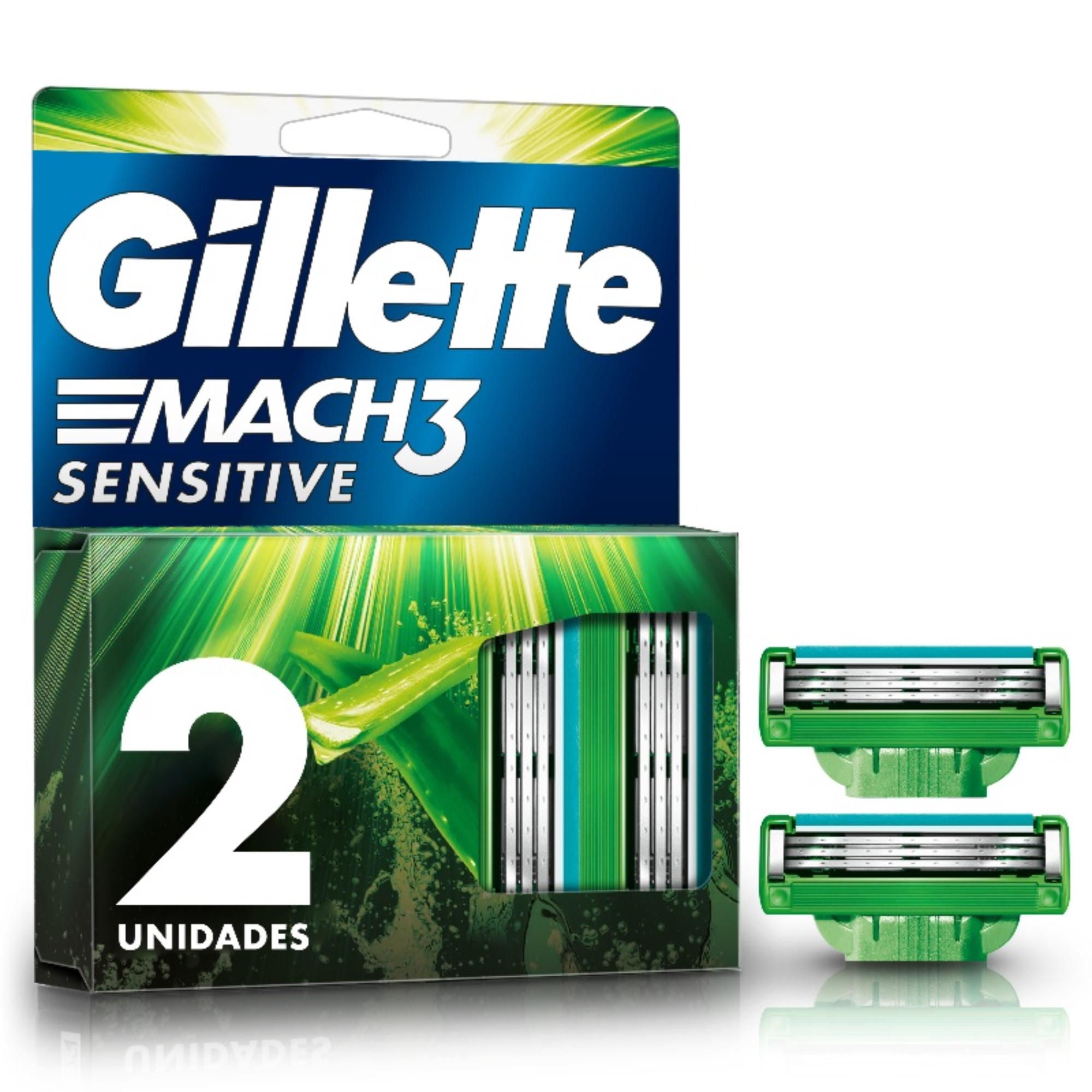 Repuestos De Afeitar Mach3 Sensitive Con Aloe Y Vitamina E 2 Un Gillette