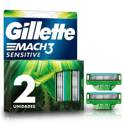 Repuestos De Afeitar Mach3 Sensitive Con Aloe Y Vitamina E 2 Un Gillette