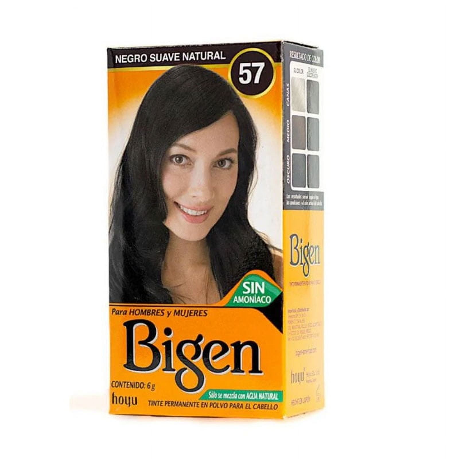 Bigen - Tinte Permanente En Polvo Sin Amoníaco Negro Suave Natural 57 6gr