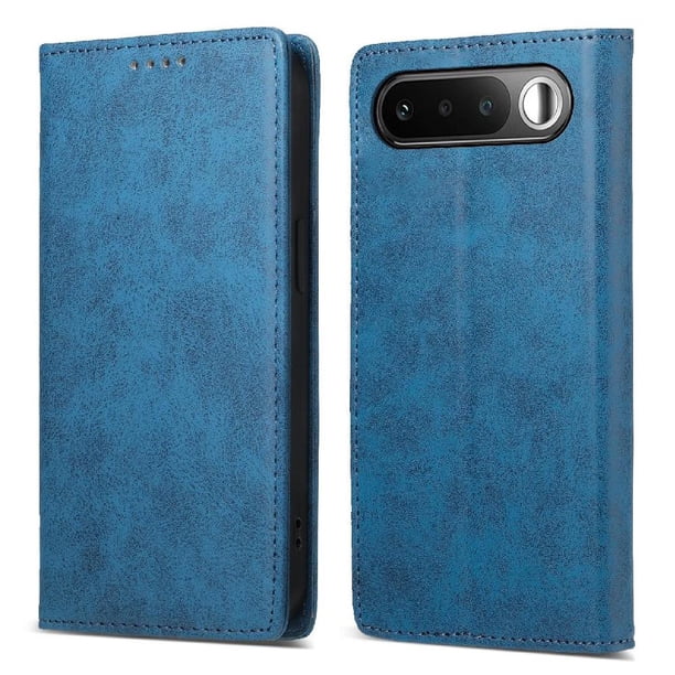Funda tipo cartera con bloqueo RFID para Realme 16 Con tapa abatible, portatarjetas, cierre magnético, TPU y soporte Azul
