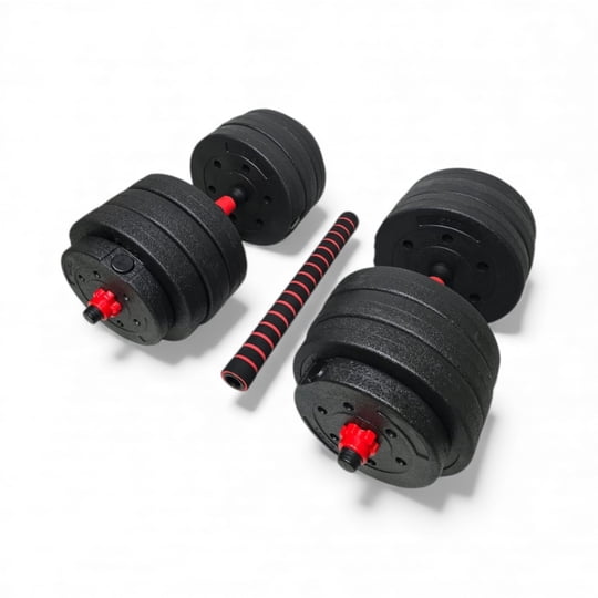 Fitonline - Set De Mancuernas Ajustables 40 Kg Con Barra De Conexión