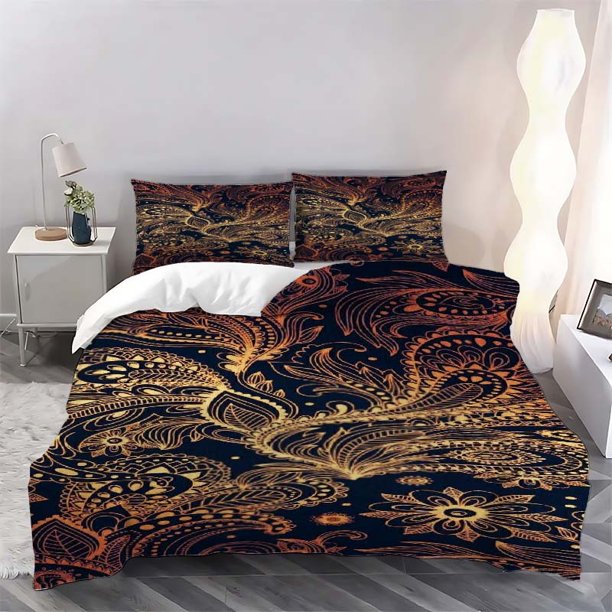 3pcs Paisley Pattern Printed Bedding Set Duvet Cover and Pillowcases