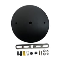 Ioensy - Kit De Dosel Para Proyecto De Bricolaje Plancha Para Lámpara Colgante Placa De Cubierta De Techo De Repuesto Diámetro 15 Cm Color Negro