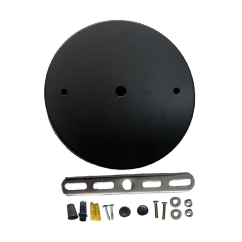 Ioensy - Kit De Dosel Para Proyecto De Bricolaje Plancha Para Lámpara Colgante Placa De Cubierta De Techo De Repuesto Diámetro 15 Cm Color Negro