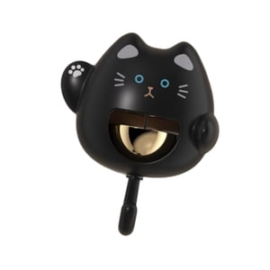 Magideal - Timbre De Comerciante Para Abrir La Puerta, Decoración De Dopamina, Decoración De Entrada, Timbre De Puerta De Gato De Dibujos Animados, De Bienvenida Negro
