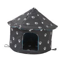 Magideal - Casas Para Para El Invierno, Al Aire Libre, Impermeables, Cálidas, Resistentes A La Intemperie, Cama Para , Perrera Para , Redondo L Negro Redondo Talla L Negro