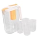 thumbnail image 2 of Jarra Hermética Transparente Para Bebidas Con 4 Tazas, Jarra De Té Helado Para Té, Café, Naranja, 2 of 3