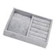 thumbnail image 5 of Caja De Bandeja De Exhibición De Joyería Apilable De Terciopelo Gris Para La Tira De Joyería, 5 of 5