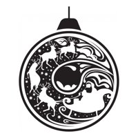 Rienda Libre Graphics - Decomural Santa Reindeer Bauble Festive Christmas Ws-34391