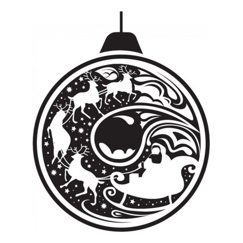 Rienda Libre Graphics - Decomural Santa Reindeer Bauble Festive Christmas Ws-34391