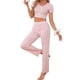 thumbnail image 1 of INSPIRE CHIC Conjunto de pijama casual para mujer Y2K Loungewear Jersey Knit Cute Floral de manga corta con cuello en V y pantalones elásticos S Rosa, 1 of 6