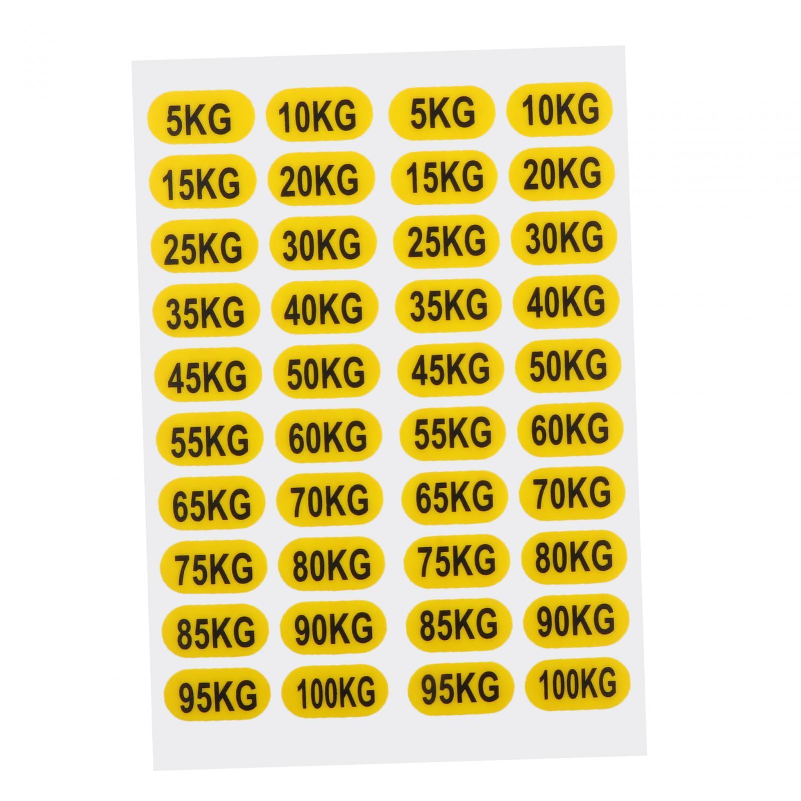 Magideal - Etiquetas Para Apiladores De Pesas, Pegatinas Con Números, Calcomanías De Clasificación De 5 A 100 Kg, Pegatinas De Pesas Para Accesorios De Máquinas