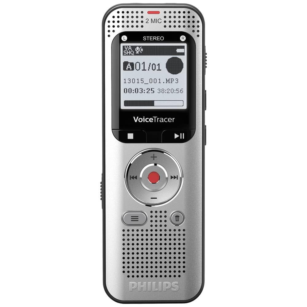Grabador De Audio Philips Voicetracer Con Almacenamiento De Memoria De 8 Gb