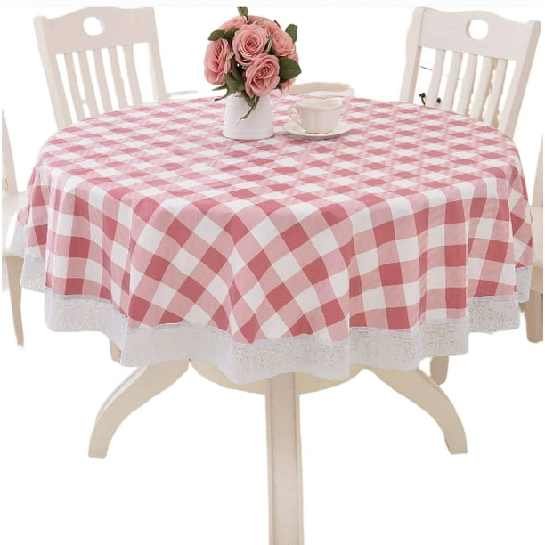 Mantel redondo de vinilo hule con encaje, impermeable, de PVC, de plástico, lavable, resistente, a prueba de derrames de aceite, para cocina, barbacoa, color azul hoja
