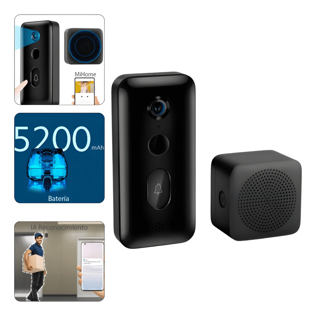 Xiaomi Smart Doorbell 3 Timbre Inteligente Wifi Batería Negro