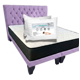 thumbnail image 1 of Cama 2 Plazas Lino Morado Claro + Pack de Almohadas + Colchon con Respaldo y Bases divididas, 1 of 6