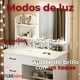 thumbnail image 5 of Tocador De Lujo Espejo Con Luz Integrada 4 Cajones MDF Blanco 137x80x48cm, 5 of 10