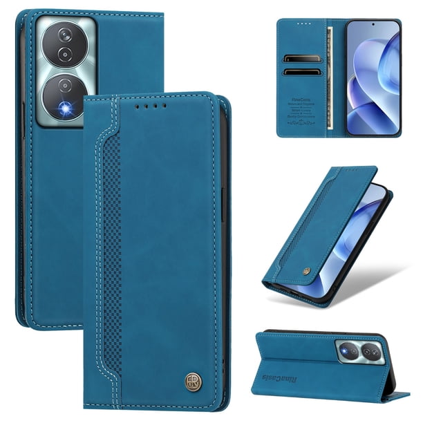 Funda Billetera para Honor X7b 4G/5G Imán y Resistente Azul