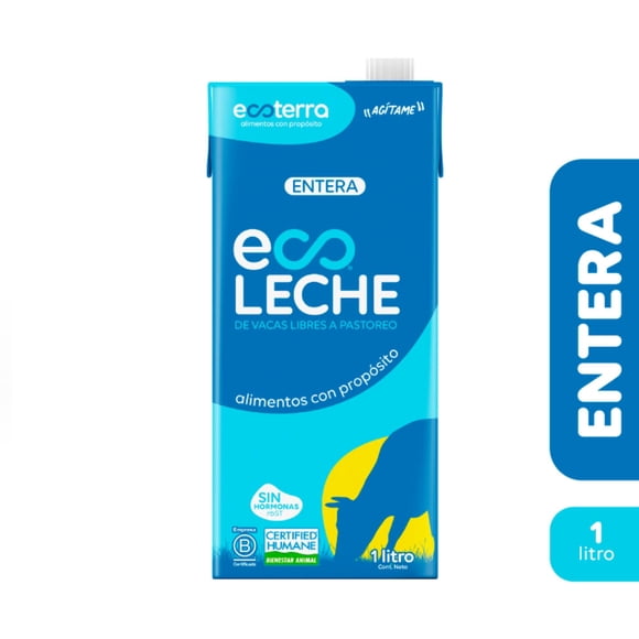 Leche de Vacas Libres a Pastoreo Entera, 1 L