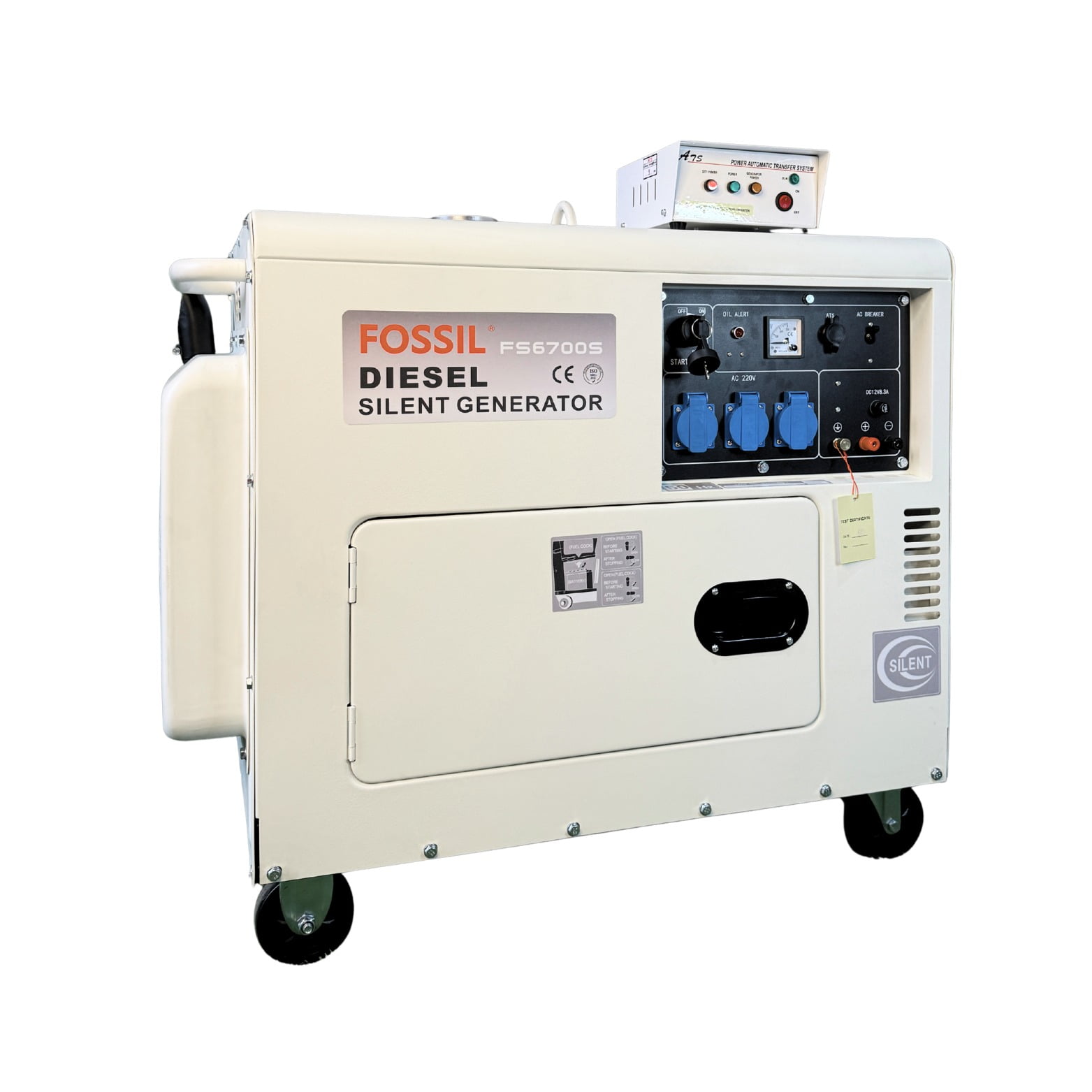 Fossil - Generador Insonorizado 5kva Partida Eléctrica Ruedas + Ats