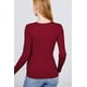 thumbnail image 2 of Saronite Suéter de Manga Larga con Cuello Henley de Viscosa Acanalada Básica, Color Vino (para Mujer), 2 of 3