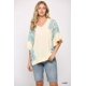 thumbnail image 1 of Top de Punto con Textura y Estampado Mixto, Dobladillo Alto y Bajo, Color Marfil, 1 of 5